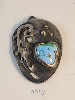 Vintage Native American Navajo jewelry sterling Silver Pendant, Hand Made