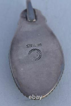 Vintage Native American Navajo sterling silver Turquoise, Coral pendant hallmark