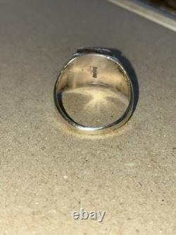 Vintage Native American Navajo style ring rectangular black onyx stone set Ex Cd