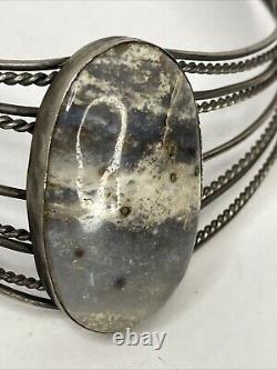 Vintage Native American Neck Cuff One Of A Kind Rare Jewelry Stainless Jasper