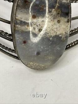 Vintage Native American Neck Cuff One Of A Kind Rare Jewelry Stainless Jasper