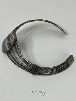 Vintage Native American Neck Cuff One Of A Kind Rare Jewelry Stainless Jasper