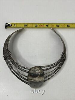 Vintage Native American Neck Cuff One Of A Kind Rare Jewelry Stainless Jasper