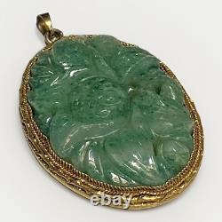 Vintage Native American Necklace Pendant Synthetic Jade Jadeite Copper Jewlery