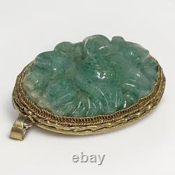 Vintage Native American Necklace Pendant Synthetic Jade Jadeite Copper Jewlery
