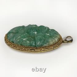 Vintage Native American Necklace Pendant Synthetic Jade Jadeite Copper Jewlery