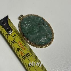 Vintage Native American Necklace Pendant Synthetic Jade Jadeite Copper Jewlery