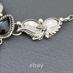 Vintage Native American Necklace. Sterling Silver. Onyx. Navajo Jewelry
