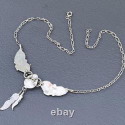 Vintage Native American Necklace. Sterling Silver. Onyx. Navajo Jewelry