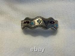 Vintage Native American Old Carlisle Sterling Silver 5 Cuff Bracelet 42.5 Gr