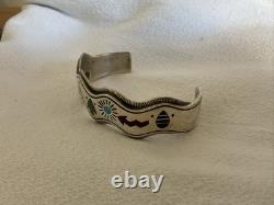 Vintage Native American Old Carlisle Sterling Silver 5 Cuff Bracelet 42.5 Gr