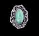 Vintage Native American Old Pawn Sterling Silver Green Turquoise Ring Size 7 / T