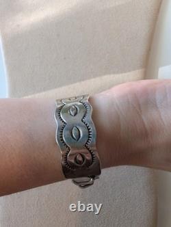 Vintage Native American Old Pawn Style Watch Cuff Likely Sterling Unsigned 17mm