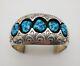 Vintage Native American P. BENALLY Turquoise Shadow Box Sterling Cuff Bracelet
