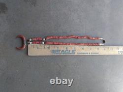 Vintage Native American Red Coral Necklace 18 Inches Horned Coral Pendant