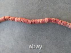 Vintage Native American Red Coral Necklace 18 Inches Horned Coral Pendant