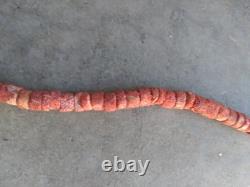 Vintage Native American Red Coral Necklace 18 Inches Horned Coral Pendant
