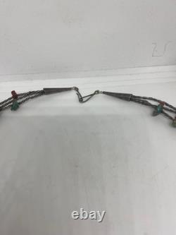 Vintage Native American Red Turquoise Necklace 925 Sterling Silver