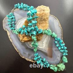 Vintage Native American Rough & Chunky Turquoise & Beads 22 Necklace For Women