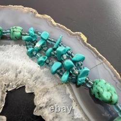 Vintage Native American Rough & Chunky Turquoise & Beads 22 Necklace For Women
