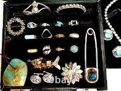 Vintage Native American, Russian, Mexican, Silver and Gold Jewelry Lot