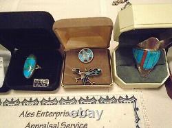 Vintage Native American, Russian, Mexican, Silver and Gold Jewelry Lot