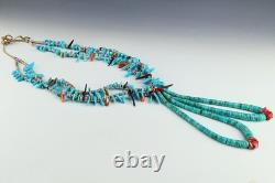 Vintage Native American Santo Domingo Turquoise Necklace