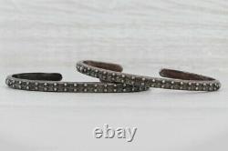Vintage Native American Set of 2 Cuff Bracelets Sterling Silver Stamped