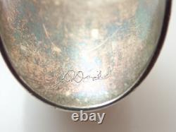 Vintage Native American Signed Agate Cabochon Sterling Silver Band Ring Sz 9