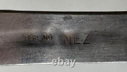 Vintage Native American Signed NEZ Sterling Silver Inaid Stone Cuff Bracelet