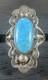 Vintage Native American Signed SB Sterling Silver, Turquoise Ring Size 9.5