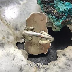 Vintage Native American Silver 2 Turquoise Floral Ring Size 6.5 For Women