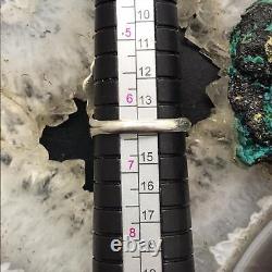 Vintage Native American Silver 2 Turquoise Floral Ring Size 6.5 For Women