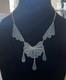 Vintage Native American Silver And Inlaid Turquoise Chip Statement Necklace