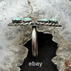 Vintage Native American Silver Turquoise Cluster Ring Size 7 For Women
