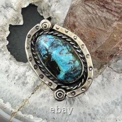 Vintage Native American Silver Turquoise Ring Size 6.5 For Women