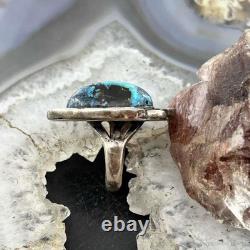 Vintage Native American Silver Turquoise Ring Size 6.5 For Women