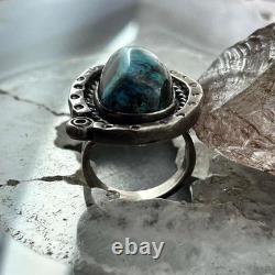 Vintage Native American Silver Turquoise Ring Size 6.5 For Women