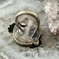 Vintage Native American Silver Turquoise Ring Size 6.5 For Women