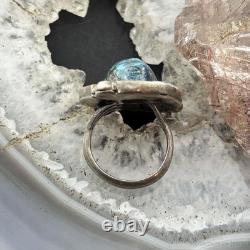 Vintage Native American Silver Turquoise Ring Size 6.5 For Women