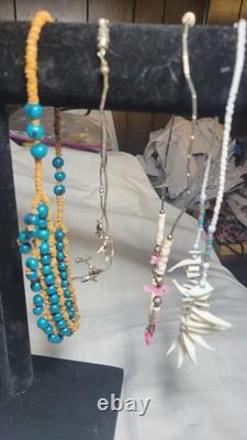 Vintage Native American Southwest Jewelry Lot, Turquoise, Sterling, Beaded, coral