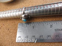 Vintage Native American Squash Blossom Sterling Silver Turquoise Ring 5.25 #111