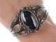 Vintage Native American Sterling Agate cuff bracelet