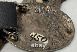 Vintage Native American Sterling CL Belt with white and Blue Stones