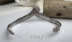 Vintage Native American Sterling Cuff Bracelet Blue Turquoise Heart Jewelry