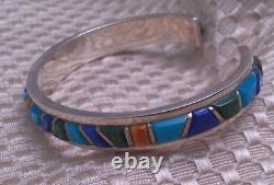Vintage Native American Sterling Silver 925 Multi-Gemstone 6.25 Cuff (Grp. 5)