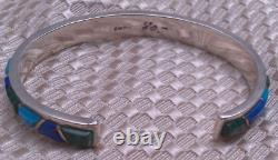Vintage Native American Sterling Silver 925 Multi-Gemstone 6.25 Cuff (Grp. 5)