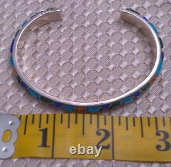 Vintage Native American Sterling Silver 925 Multi-Gemstone 6.25 Cuff (Grp. 5)