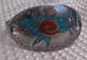 Vintage Native American Sterling Silver 925 Turquoise & Coral Bull Cuff (Grp. 8)