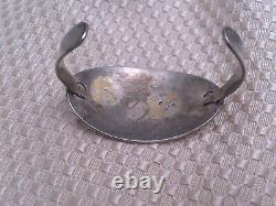 Vintage Native American Sterling Silver 925 Turquoise & Coral Bull Cuff (Grp. 8)